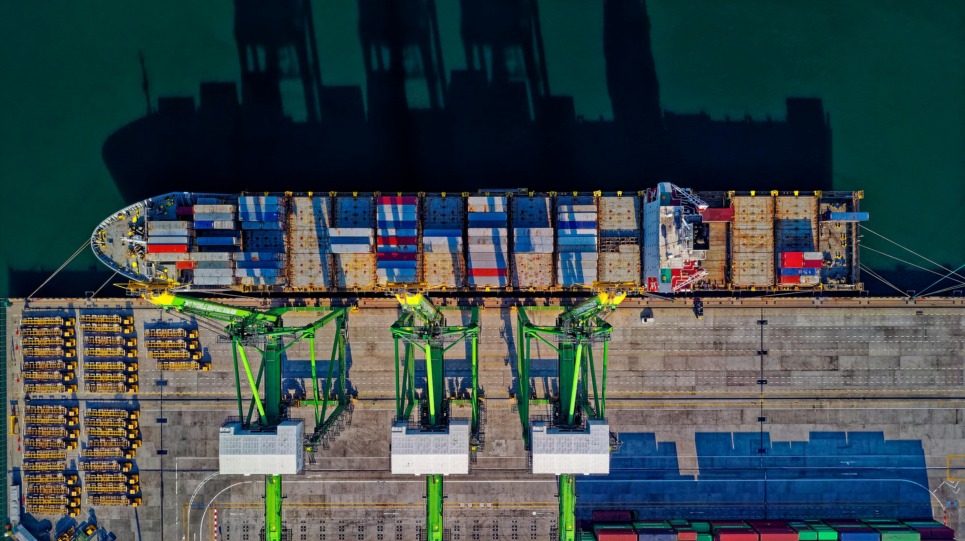 Commercial port and container shipping